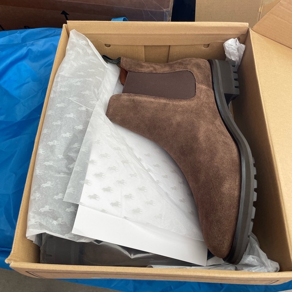 Polo Ralph Lauren Brown Suede Chelsea Boots, Mens Size 15 New - Picture 5 of 6